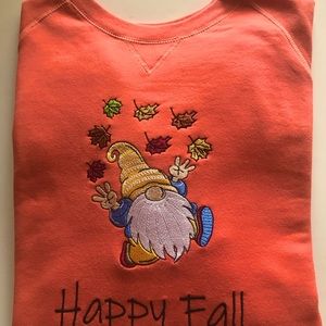 Hand crafted embroidered fall sweatshirt